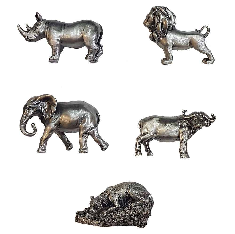 Big 5 African animals – Pewter Set | Zawadi: African décor, art, homeware,  jewellery, corporate gifts